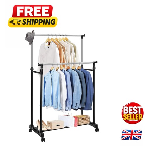 Double rail portable clothes - double,