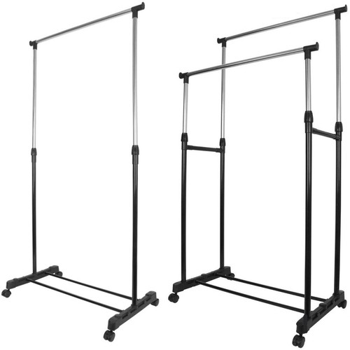 Adjustable mobile clothes rack - adjustable,