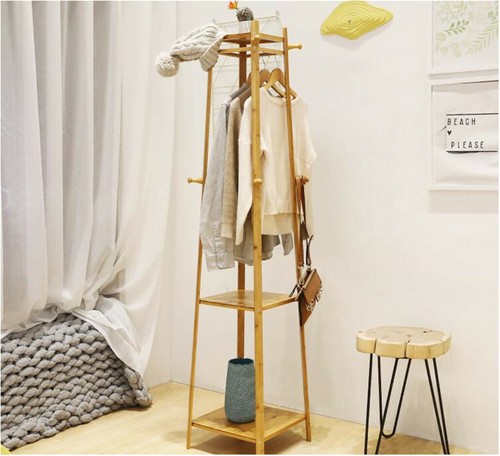 Wooden coat rack hat jacket - wooden,