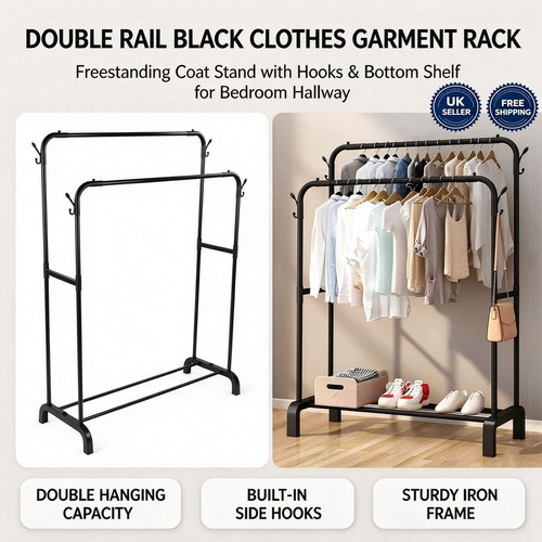 Double rail clothes rack - rail,