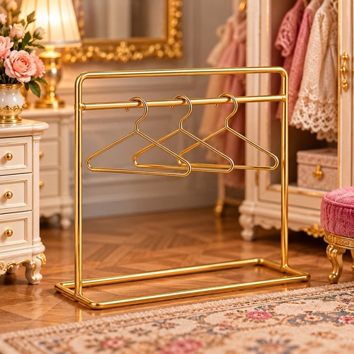 Miniature gold clothes rail - miniature,