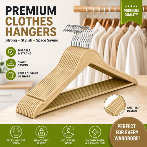 10x wooden clothes hangers - 10x,