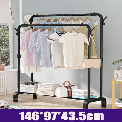 Anti tip double garment - garment, rack